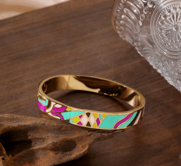 Enamel bangle - Purple & Light blue