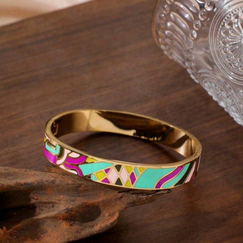 Enamel bangle - Purple & Light blue
