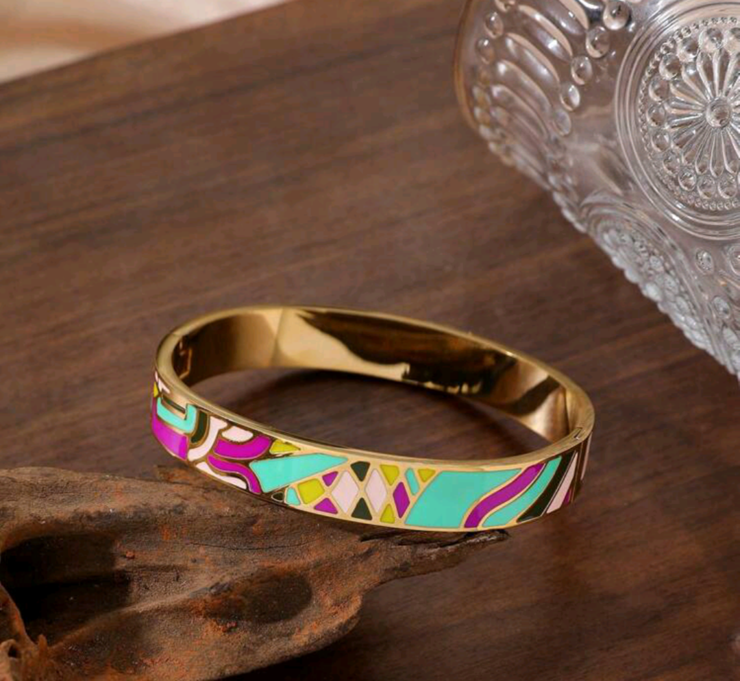Enamel bangle – Purple & Light blue
