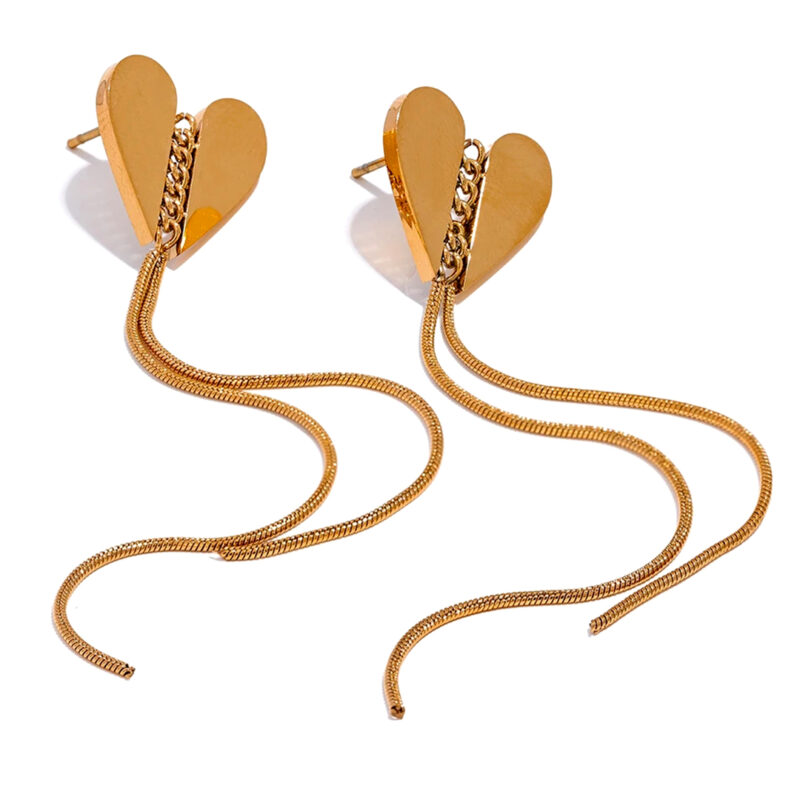 Heart tassel earrings
