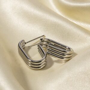Oval hoops silver