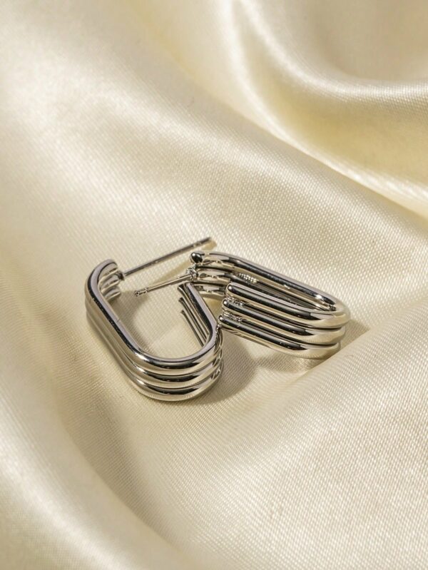 Oval hoops silver