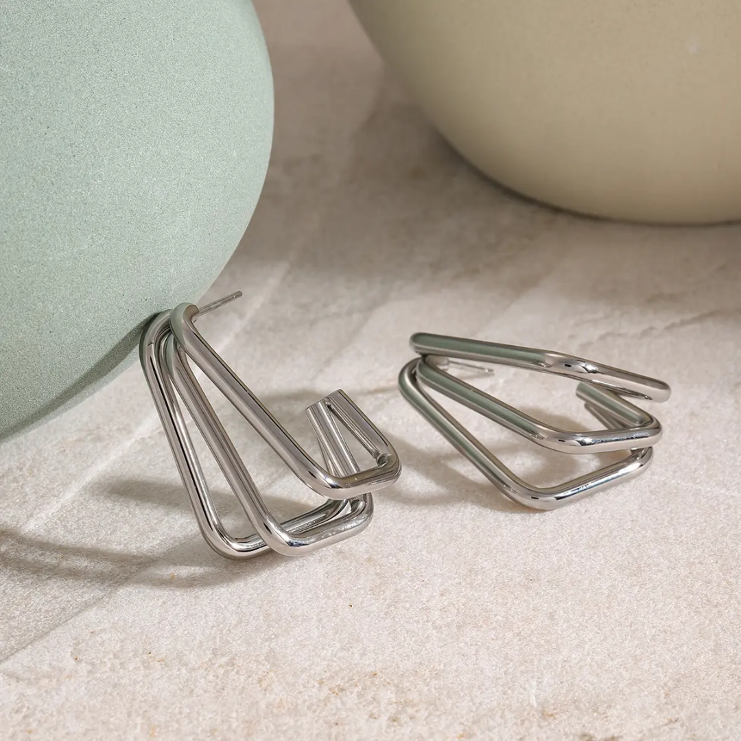 Geo hoops silver
