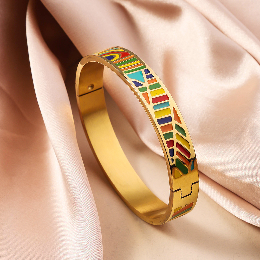 Enamel bangle – Multi color lines