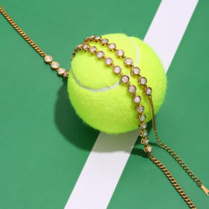 Bubble tennis bracelet with chain